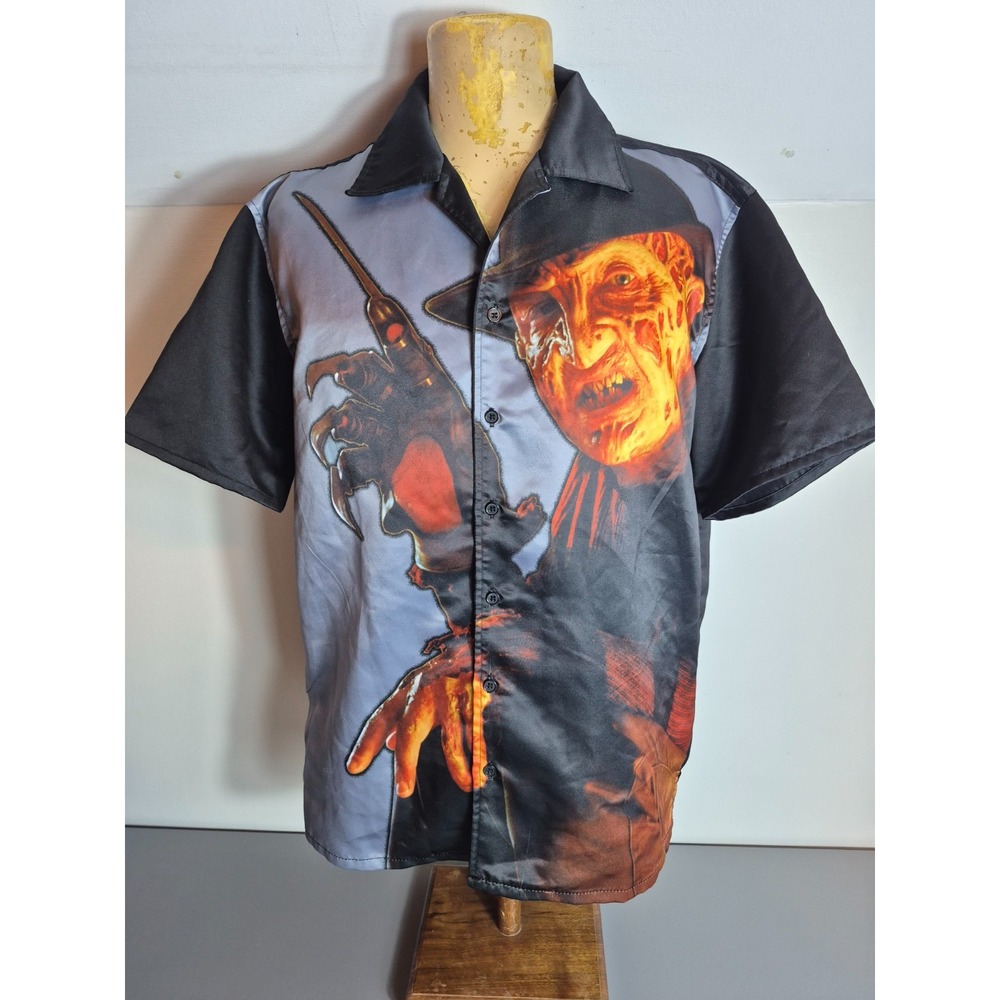 Freddy Kreuger Nightmare on Elm Street Button-Up Shirt Medium Photo-Graphic